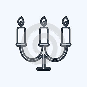 Candles Icon in trendy line style isolated on soft blue background
