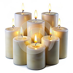 Candles isolated on white background
