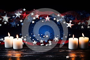 Candles light background USA Independence day design