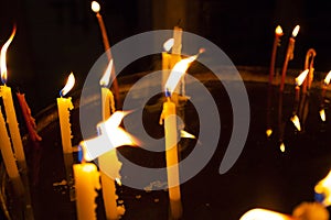 Candles light in the holy sepulchre cathedral