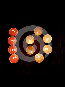 Candles light,Number 10 background