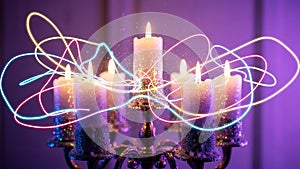 Candles with Light Trails