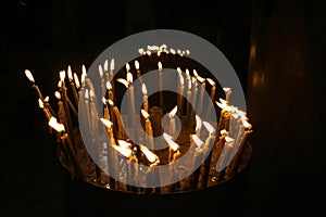 Candles nativity church,israel