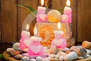 Candles and natural stones