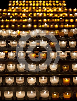 Candles in Notre Dame de Strasbourg cathedral, Alsace