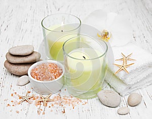 Candles, orcids and towels