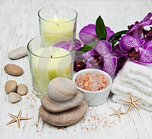 Candles, orcids and towels