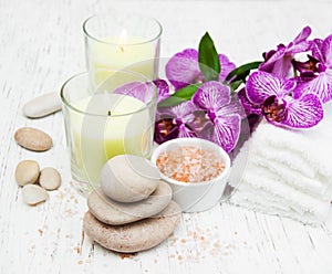 Candles, orcids and towels