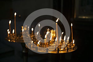 Candles in orthodox georgian church