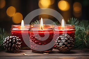 Candles red, New Year\'s decor.