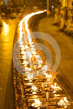 Candles in the Shwedagon pagoda, Yangon, Myanmar