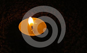 Candles on Split pea background,Isolated candles on the seeds,