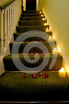 Candles on the stairs
