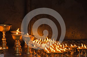 Candles at temple in Kathmandu