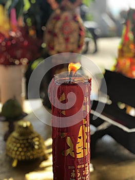 Candles to pay homage to the gods during the Chinese New Year festival.