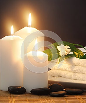 Candles,towel and lilac