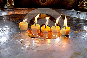 Candles on a tray