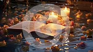 candles water book