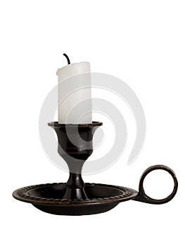 Candlestick with a candle extinguished