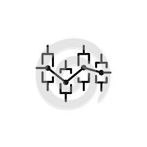 Candlestick chart analysis icon