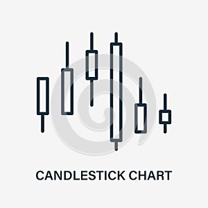 Candlestick Chart Line Icon. Stock market exchange. Japanese Candle Linear Icon. Forex Stocks Trading Diagram or Graph