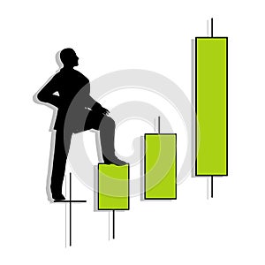 Candlestick Chart Man Uptrend photo