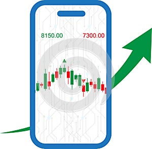 Candlestick chart pattern displaying stock market trends