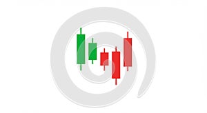 candlestick chart pattern isolated on white