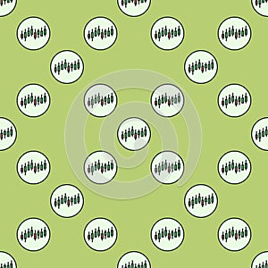Candlestick Chart vector Crypto Trading circle shaped colored seamless pattern