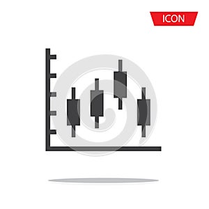 Candlestick chart vector icon isolated on background