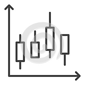 Candlestick Chart vector Market Data outline minimal icon or design element