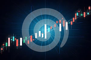 Candlestick graph symbolizes stock market dynamics for astute decisions