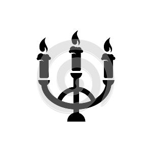 Candlestick holder with three candles icon