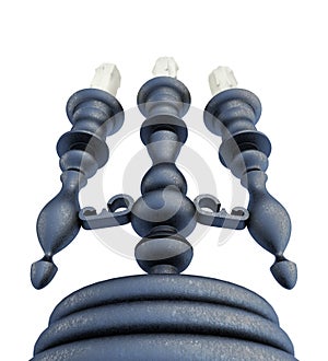 Candlestick isolated on white background. 3d rendering.