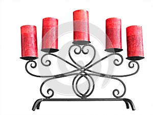 Candlestick with red candles