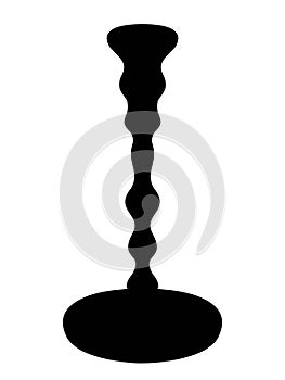 Candlestick single black silhouette