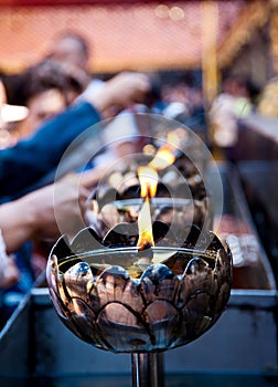 Candlestick in thai temple
