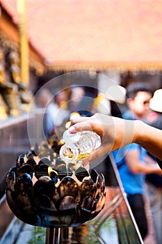 Candlestick in thai temple
