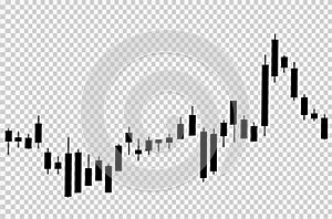 Candlestick trading graph isolated on png or transparent  background, investing stocks market,buy and sell sign candlestick,