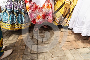 Candomble members dancing and singing at the religious festival in Bom Jesus dos Pobre district, Saubara city