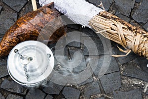 CandomblÃ© objects in the street.