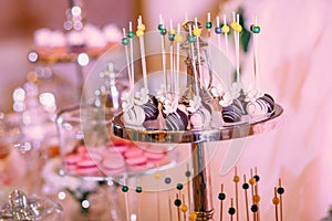 Candy bar. Table sweets candies dessert
