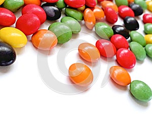 Candy beans in white  background