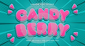 Candy Berry 3d editable text effect Template