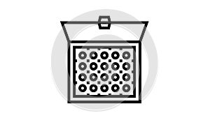 candy box line icon animation