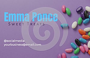 Candy business card, vibrant sweets