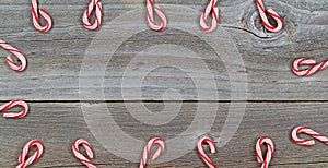 Candy Cane Border on rustic Wood