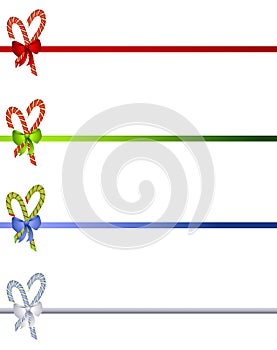 Candy Cane and Bows Borders