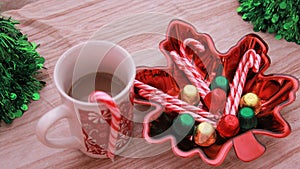 Candy cane in a coffee mug