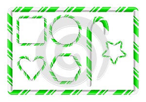 Candy cane frame and more for christmas design on white